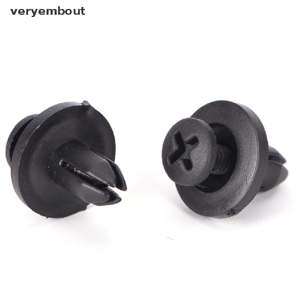 FENDER Set 50 Đinh Tán Nhựa 6Mm Màu Đen Chuyên Dụng Cho Xe Hơi