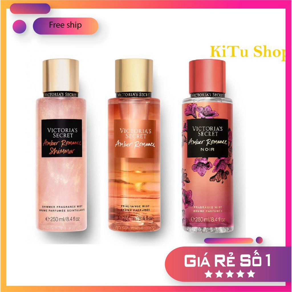 Xịt Thơm Body Mist Victoria’s Secret  AMBER ROMANCE-Xịt Thơm Body Vic - Xịt Thơm Toàn Thân Amber- Hương Thơm Khuyến Rũ | Thế Giới Skin Care