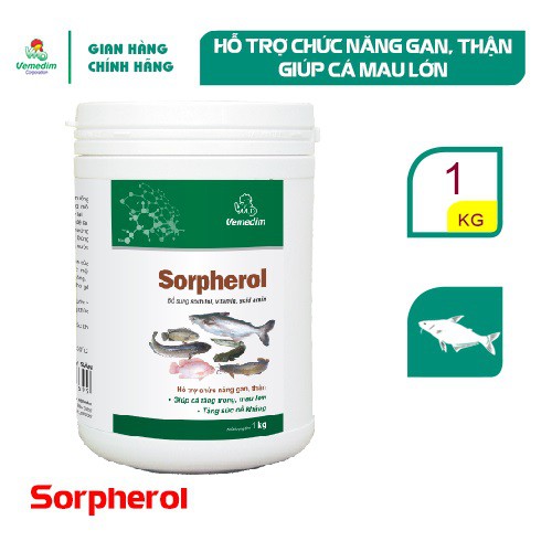 Vemedim Sorpherol cá, sản phẩm dưỡng chất hỗ trợ chức năng gan, thận cho cá, hộp 1kg