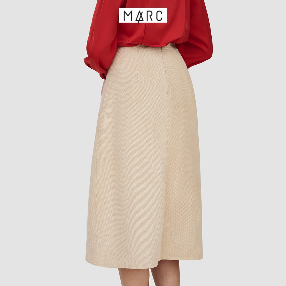 Váy nữ MARC FASHION midi khaki nhung | BigBuy360 - bigbuy360.vn