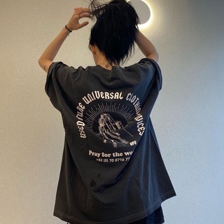 Áo thun 100% cotton form rộng tay ngắn Universal Pray