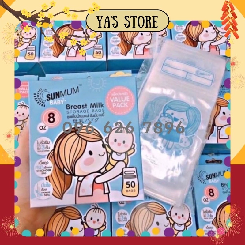Túi trữ sữa Sunmum chính hãng an toàn tiện lợi với dung tích 250ml và 100ml