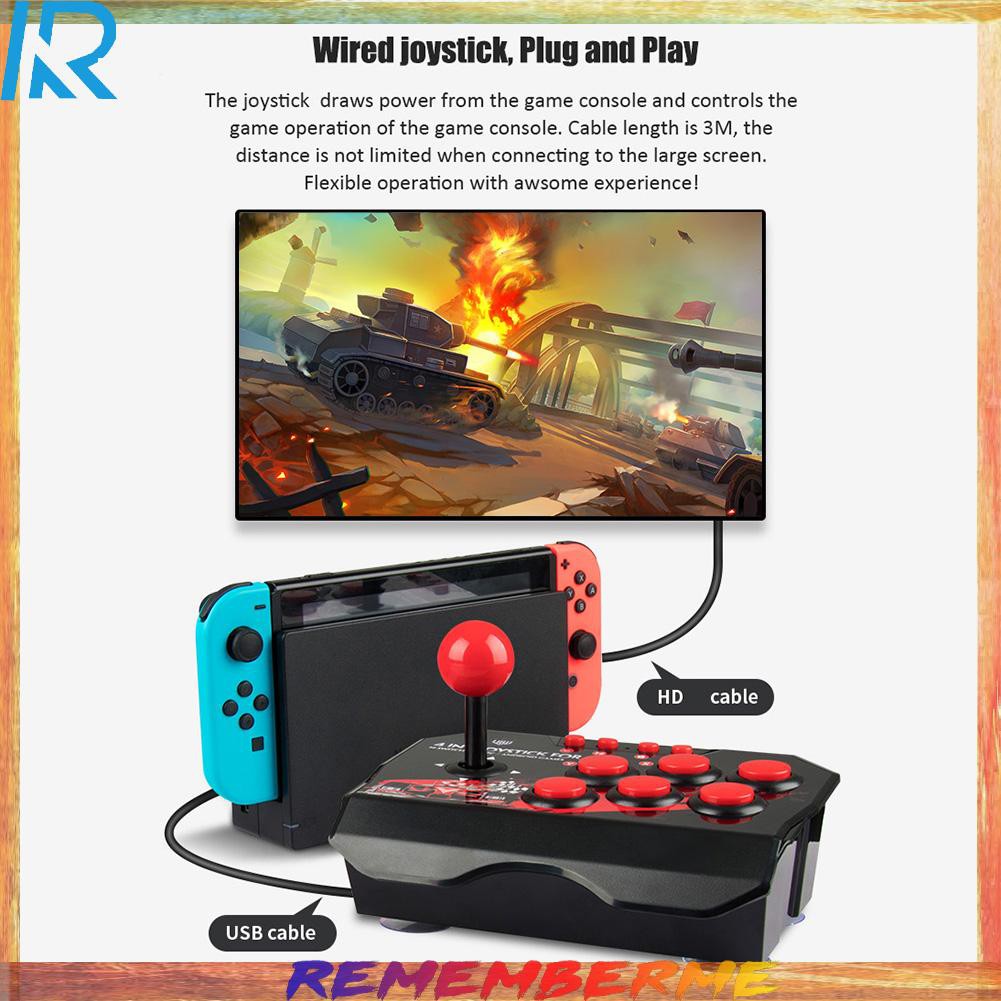 4-in-1 Retro Arcade Game Joystick Station USB Wired TURBO Rocker Controller