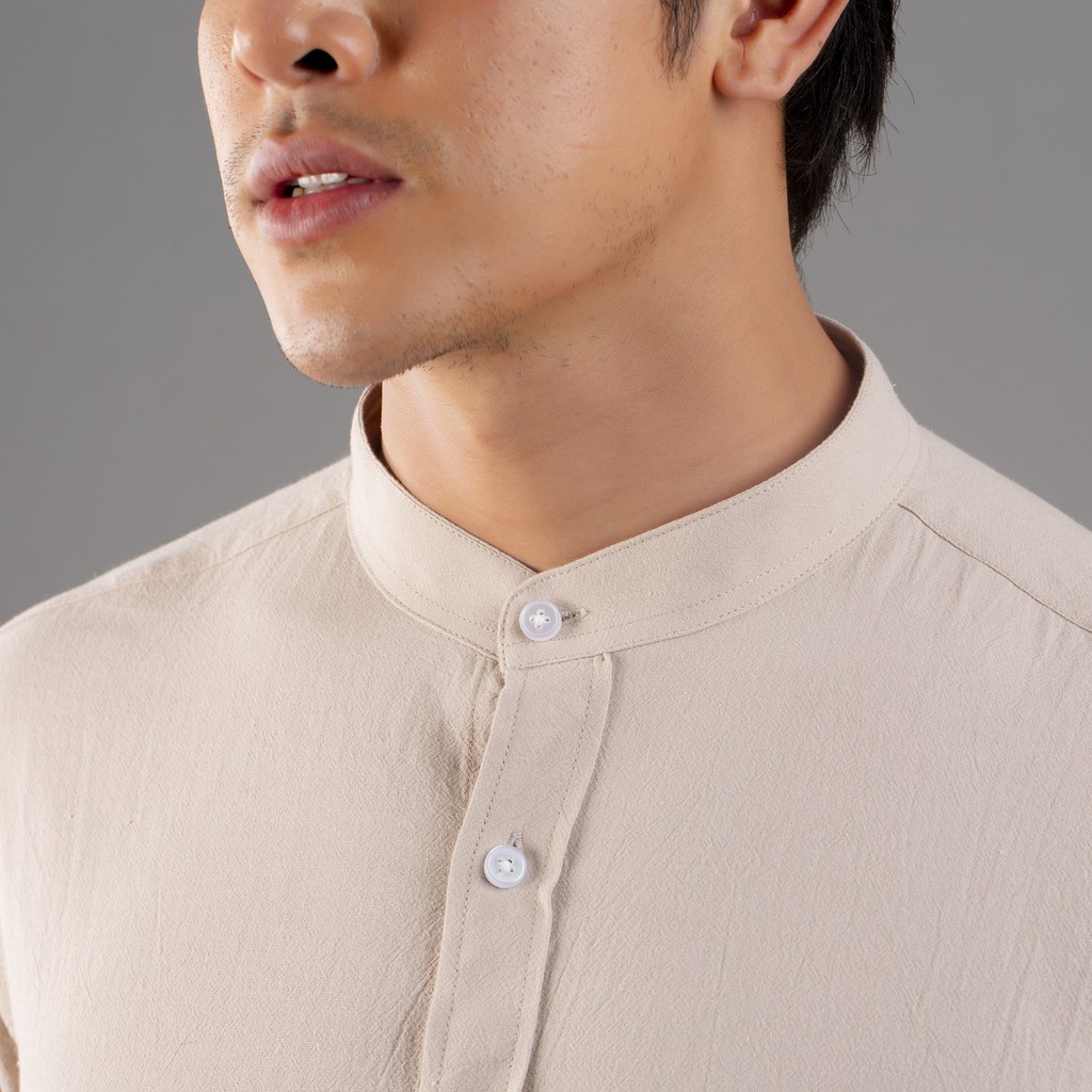 Galvin - Áo sơ mi đũi cổ tàu chất cotton đũi co giãn mát mịn nhăn tự nhiên co giãn SMGV135 | BigBuy360 - bigbuy360.vn