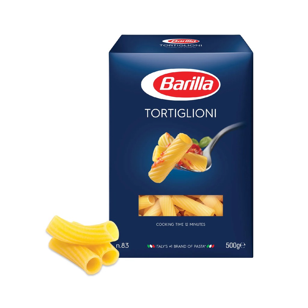 Mỳ nui Barilla hình ống tre các cỡ Tortiglioni 500g