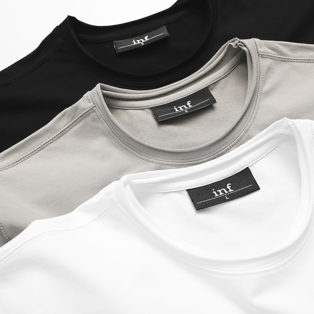 Áo Thun Nam Cổ Tròn INF Trơn Unfinished ,Vải Cotton Co Giãn Form Regular AT010461 ,Somehowstore