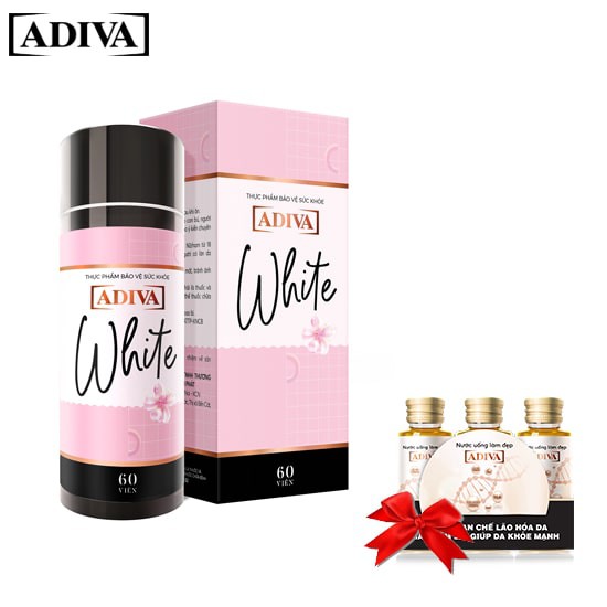 Hộp 60 viên ADIVA White - Trắng sáng toàn thân - Tặng 3 lọ Collagen ADIVA | WebRaoVat - webraovat.net.vn