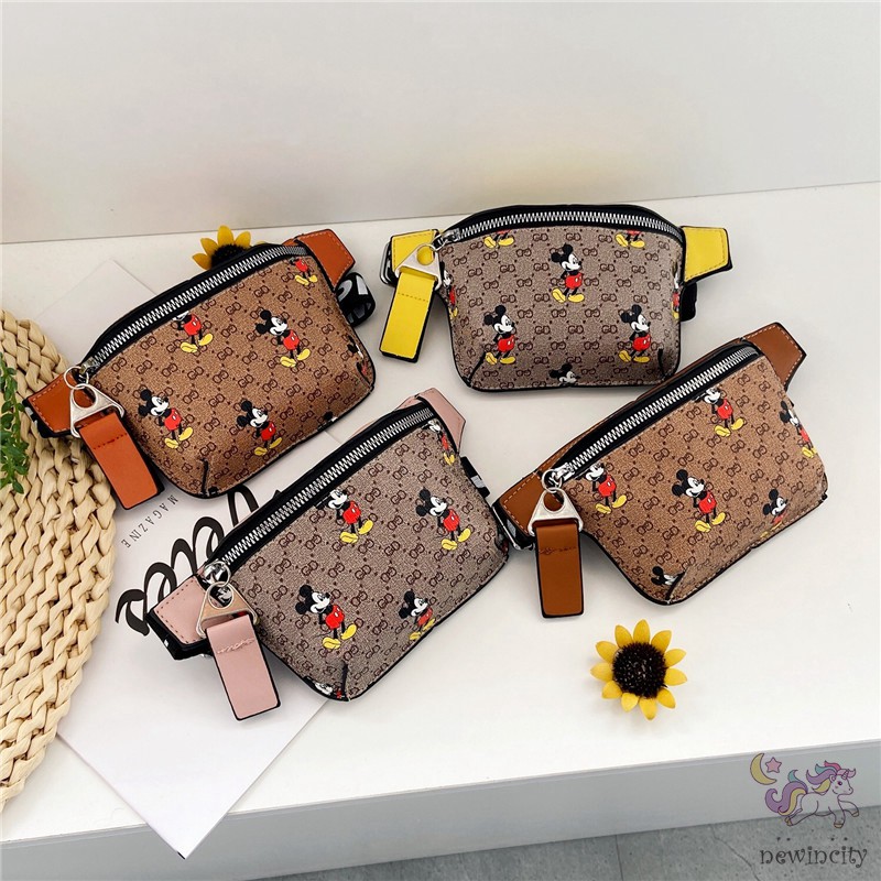 Túi đeo chéo PU họa tiết hoạt hình phong cách Hàn Quốc dành cho các bé