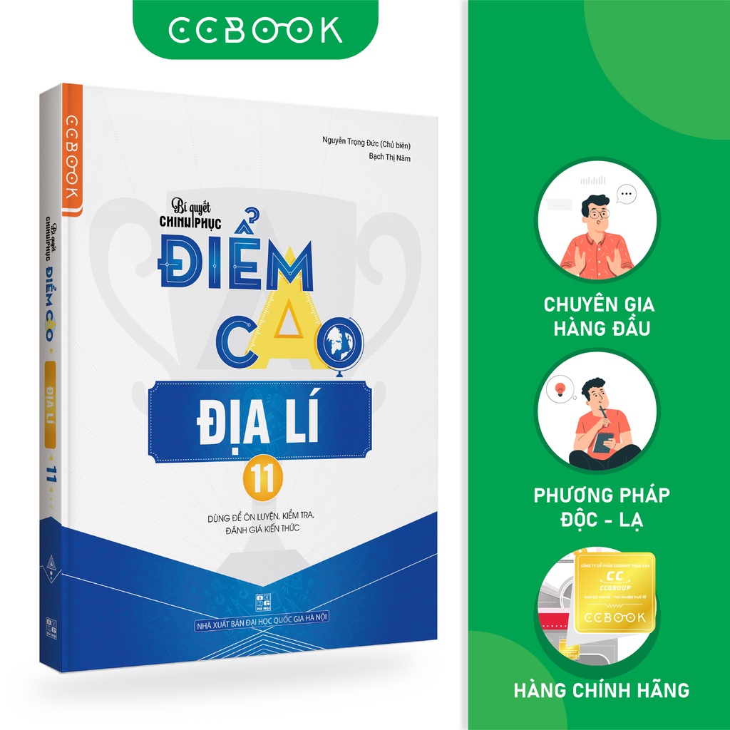 Sách - Bí quyết chinh phục điểm cao Địa lí 11  - Tham khảo lớp 11 - Siêu tiết kiệm -  Chính hãng CCbook