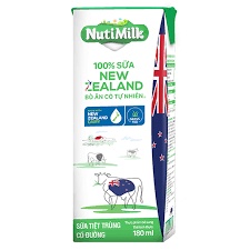 Sữa tươi Nutimilk New Zealand thùng 180ml có đường date xa