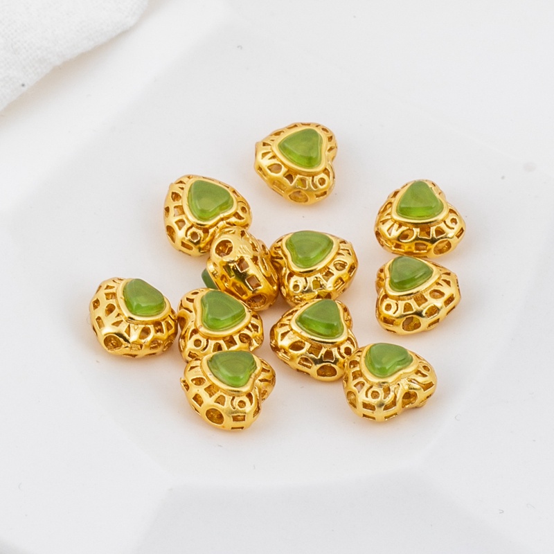 Chuỗi Hạt Đá Zircon Mạ Vàng 18k Kích Thước 8 * 9mm Dùng Làm Trang Sức Thủ Công