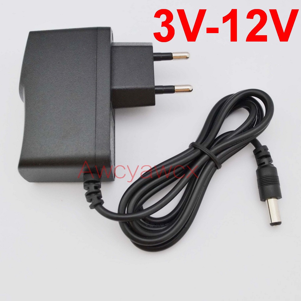 Bộ Chuyển Đổi Nguồn Điện DC 3V 4.5V 5V 6V 7.5V 8V 9V 10V 12V 0.5A 500mA 1A 2A 1000mA 5.5mm*2.1mm Phích Cắm EU Z5