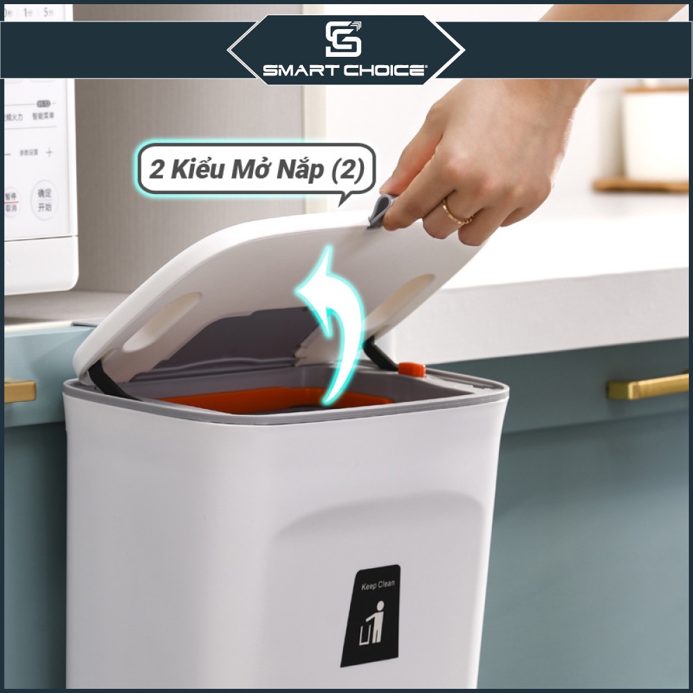Thùng Rác Treo Tủ Bếp SMARTCHOICE 9L Thông Minh Kèm Ruột Tách Rời Có Quai Xách