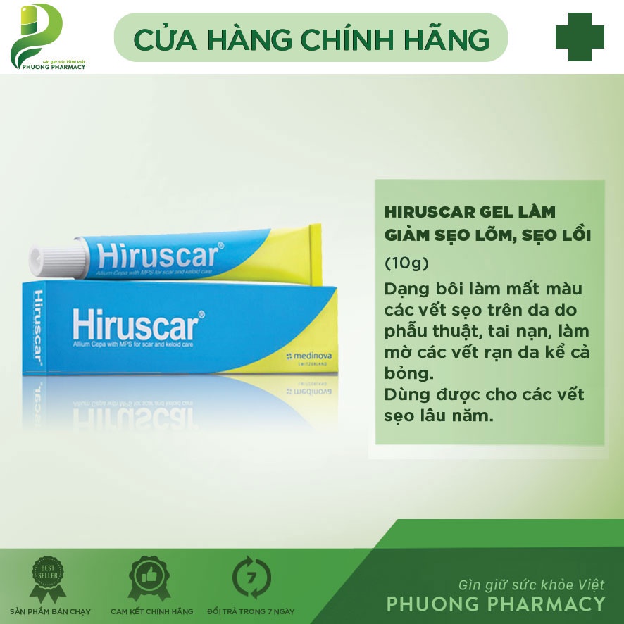 HIRUSCAR GEL - Gel cải thiện sẹo vừa, sẹo lõm, sẹo thâm, giúp da mềm mịn