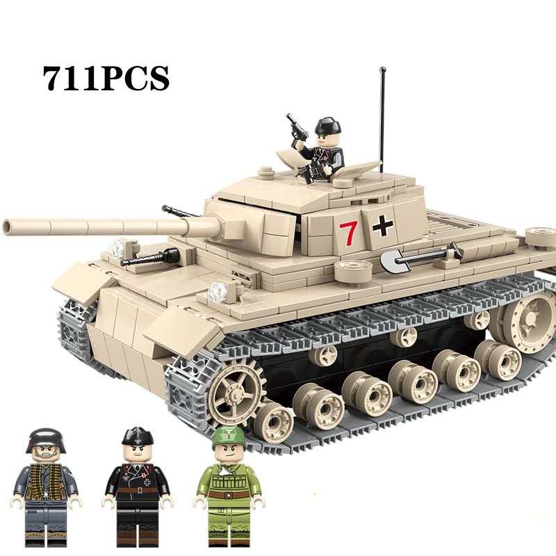Đồ chơi Lắp ghép Mô hình Xe Tank Siêu tank Panzerkampfwagen III của phát xít Đức hùng mạnh WW2 100067