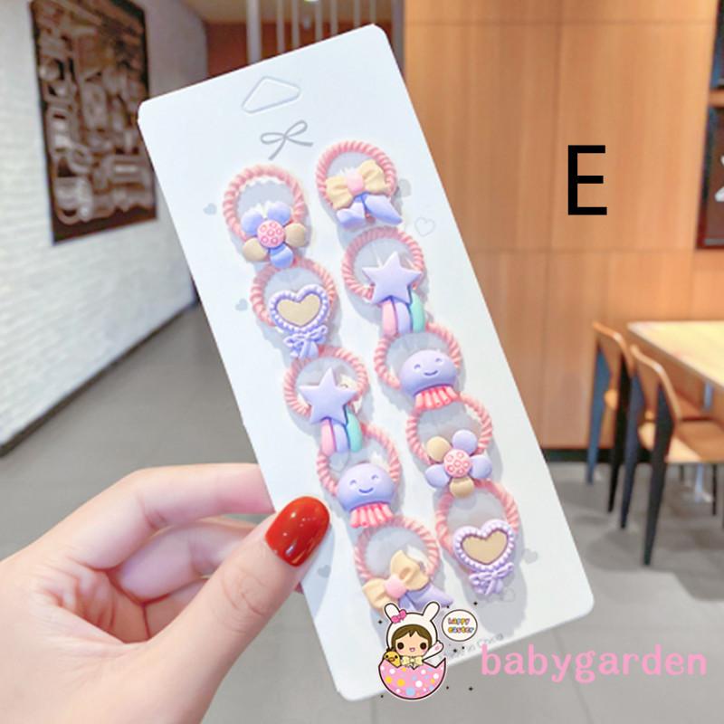 Bộ dây buộc tóc hình vương miện/trái cây dễ thương cho bé gái