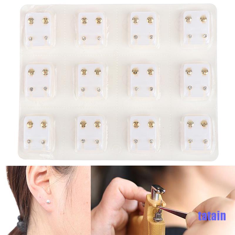 [Hàng mới về] Set 12 chốt chặn bông tai làm từ thép an toàn sức khỏe