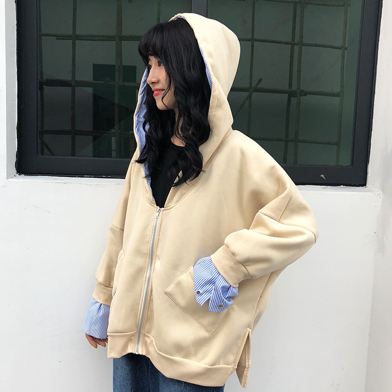 Áo Khoác Nỉ Giả Sơ Mi Ulzzang