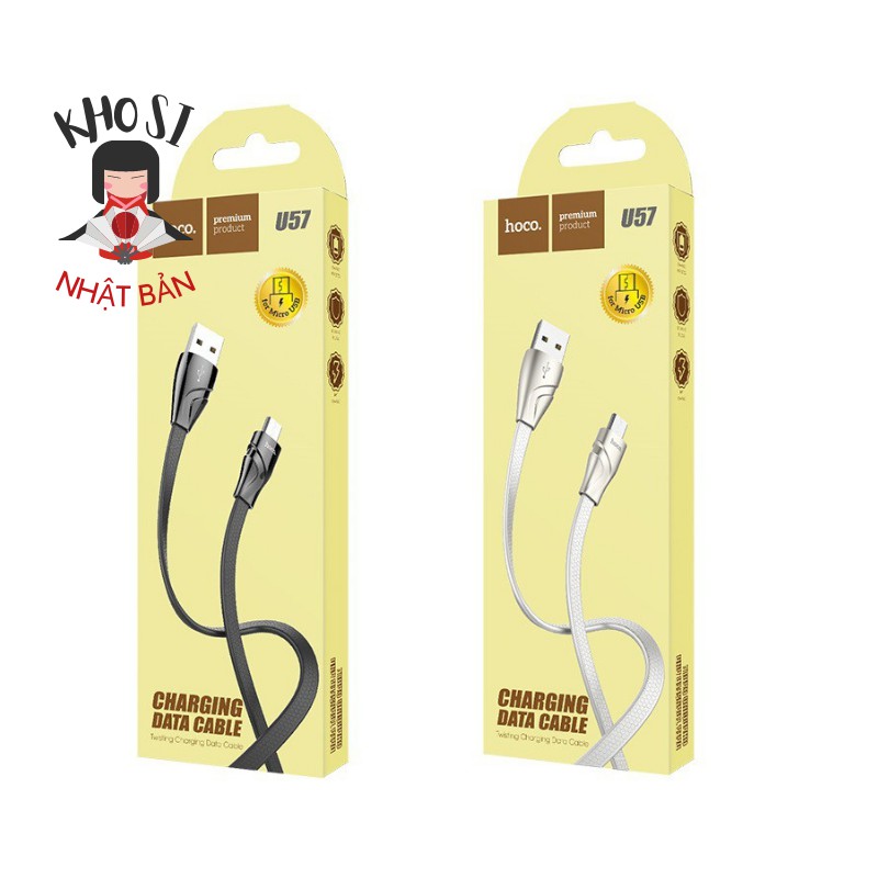 Cáp sạc Hoco. U57 đầu Micro- Hàng chính hãng ✓ Cáp Android