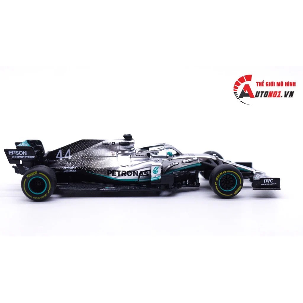 MÔ HÌNH XE F1 MERCEDES AMG PETRONAS F1 W10 2019 #44 HYBRID 1:43 BBURAGO 7521