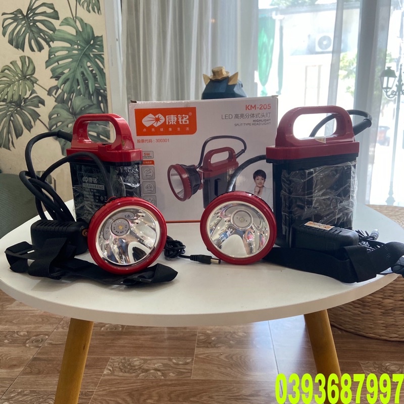 Đèn pin đội đầu ắc quy rời Domoda KM-205 siêu sáng - 2 loại ánh sáng Trắng và Vàng