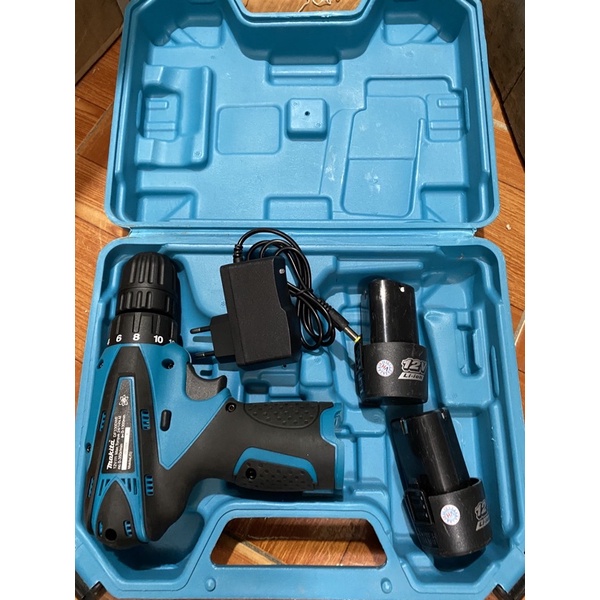 Máy khoan pin 12v, máy bắt vít Makita full đồ - Bộ máy khoan pin hàng liên doanh