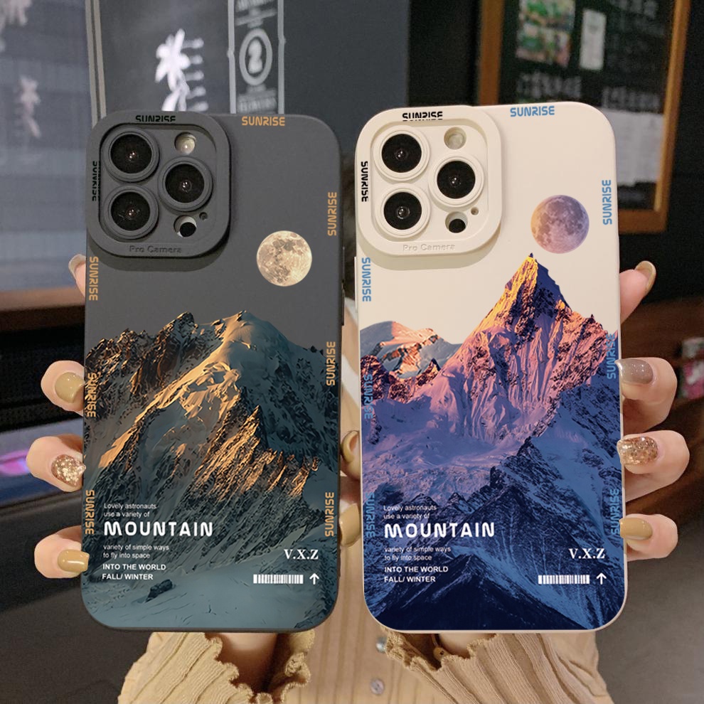 Ốp Điện Thoại Viền Vuông In Hình Núi Senery Cho VIVO Y15A Y15S T1 5G T1X Y02S Y21S Y21A Y21S Y33S Y12S Y11S Y12A Y01 Y1S Y20s Y20A
