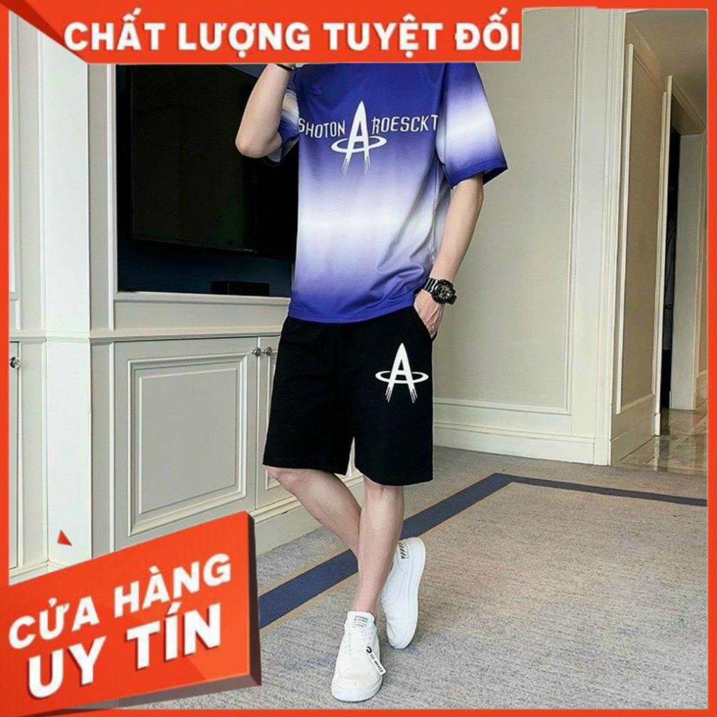 Đồ bộ thể thao nam thun lạnh mặc mát kèm ảnh thật K085 2 màu Trắng và Đen