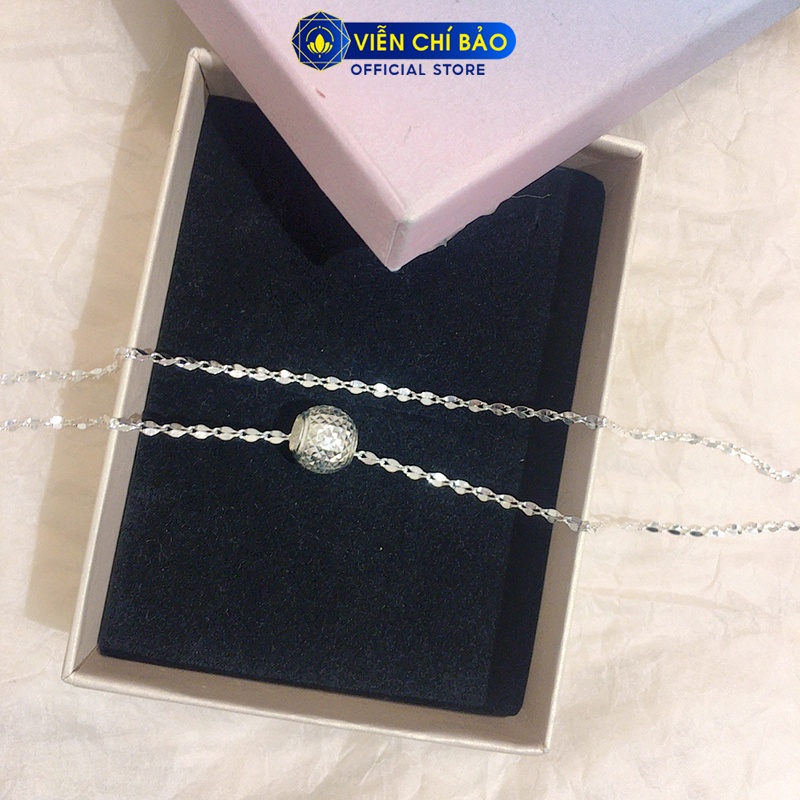 Dây chuyền bạc nữ mặt cầu phay chất liệu bạc 925 thời trang phụ kiện trang sức nữ Viễn Chí Bảo D400663