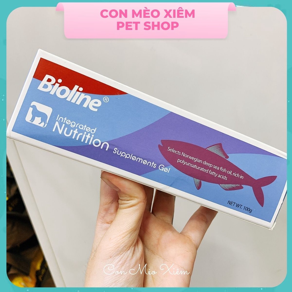 Gel dinh dưỡng chó Bioline vitamin 100g, vitamin khoáng chất thú cưng Con Mèo Xiêm