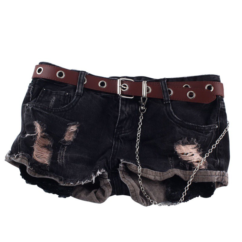 Thắt lưng da PU đục lỗ cá tính phong cách Punk