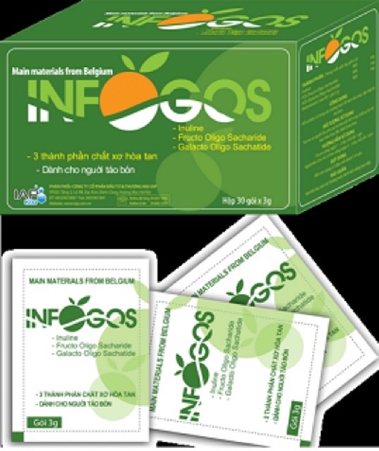 INFOGOS - Gói bột cung cấp chất xơ, hỗ trợ giảm táo bón, rối loạn liêu hóa dùng được cho trẻ em và phụ nữ có thai