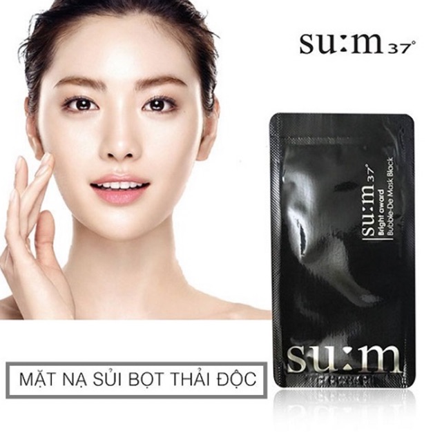 Combo 10 mặt nạ sủi bọt thải độc da Sum37 Bright Award Bubble-De Mask