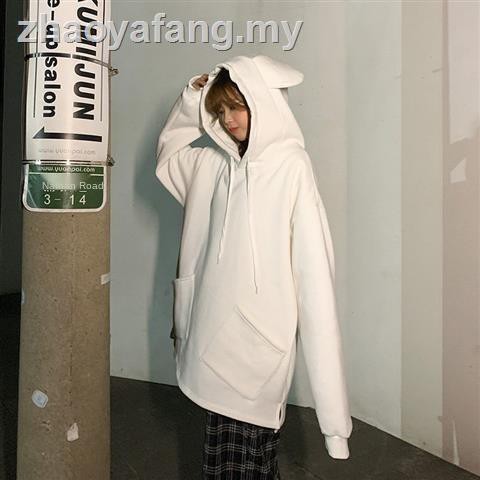 Áo Hoodie Nhung Dày Dặn Màu Trơn In Hình Chuột Mickey Tai Lớn Thời Trang Thu Đông Mới