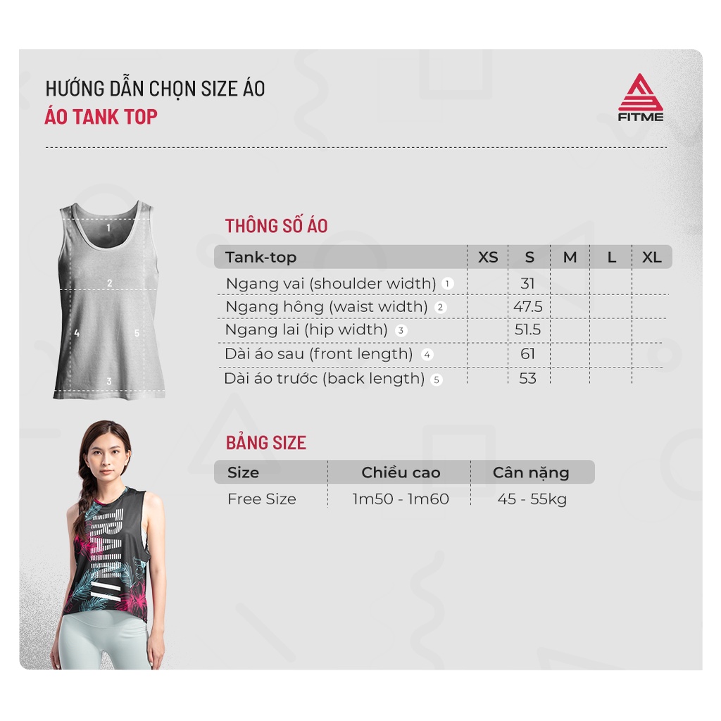 Ao tank top tập gym nữ Fitme Train chất thun thể thao form rộng thoáng khí