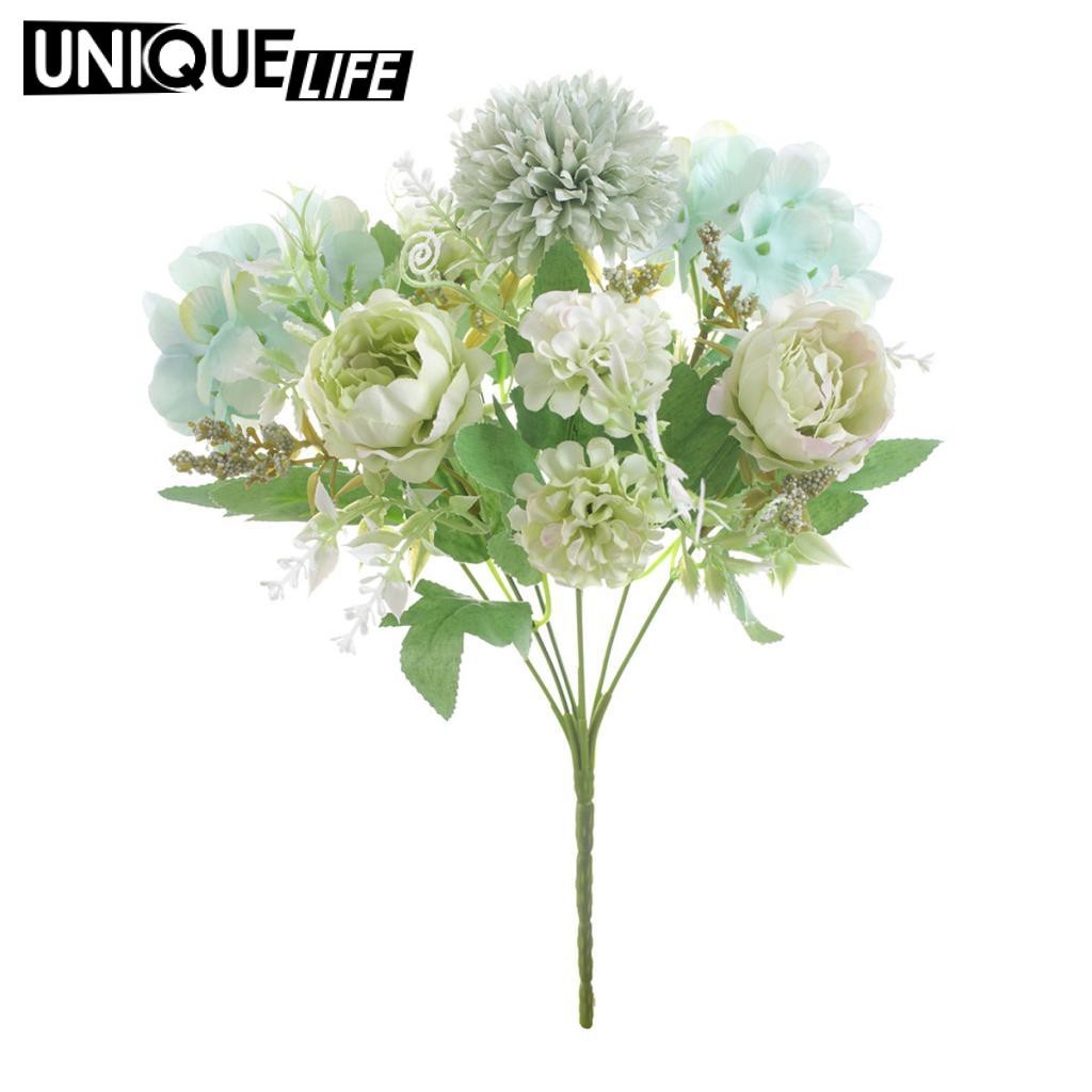 Bó Hoa Mẫu Đơn Giả 7 Bông Bằng Lụa Nhẹ Màu Hồng Nhạt