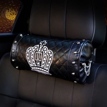 【Ready Stock】 Comfortable Leather DAD Crown Car Headrest Neck Pillow Lumbar Support sLCQ