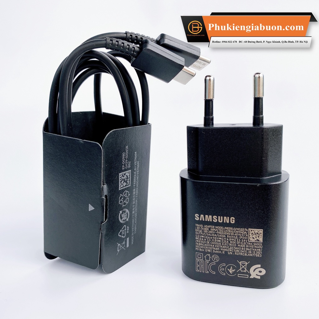Bộ sạc nhanh Samsung 25W chính hãng Note 10 Note 20 A71, A70, A80, A90, S20, S20+, S20, S21 S22 Ultra