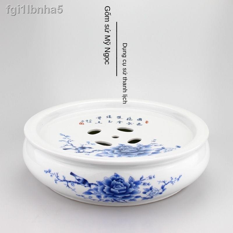 Bộ đồ uống trà Kung Fu gốm sứ Trung Quốc Gia dụng đơn giản Khay Bàn đựng nước hình tròn lớn đôi Loại