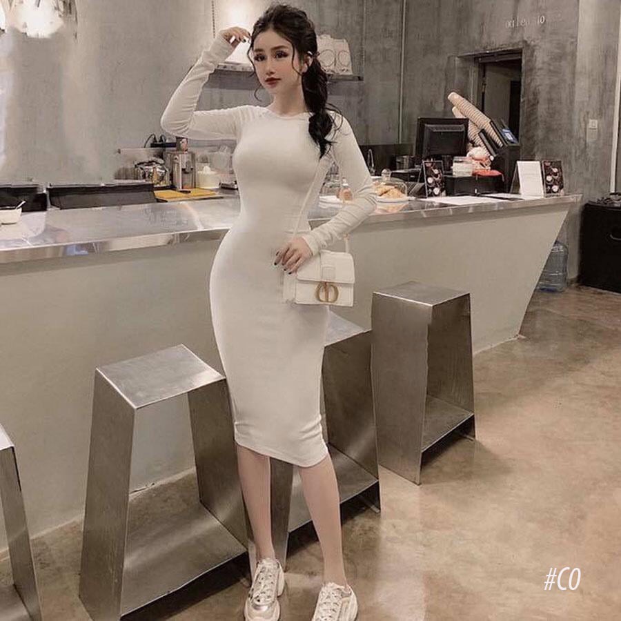 (VIDEO+HÌNH THẬT) Đầm Body Tay Dài Xoắn Eo Mẫu Mới Cực Sang | BigBuy360 - bigbuy360.vn