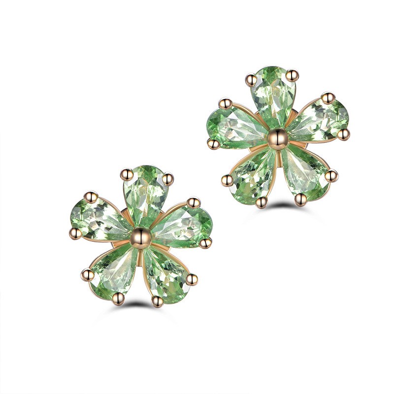 Khuyên Tai Nữ Trang Đính Ngọc Thời Trang Sang Trọng