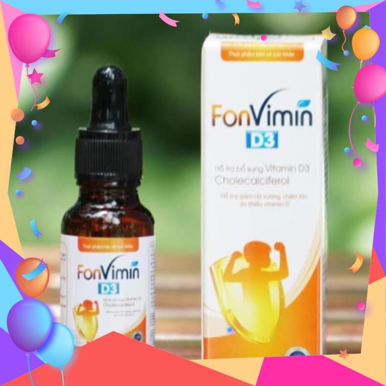 BỔ SUNG VITAMIN D3 CHO BÉ, DỄ HẤP THỤ GIẢM CÒI XƯƠNG - Fonvimin D3 - 20ml | Thế Giới Skin Care