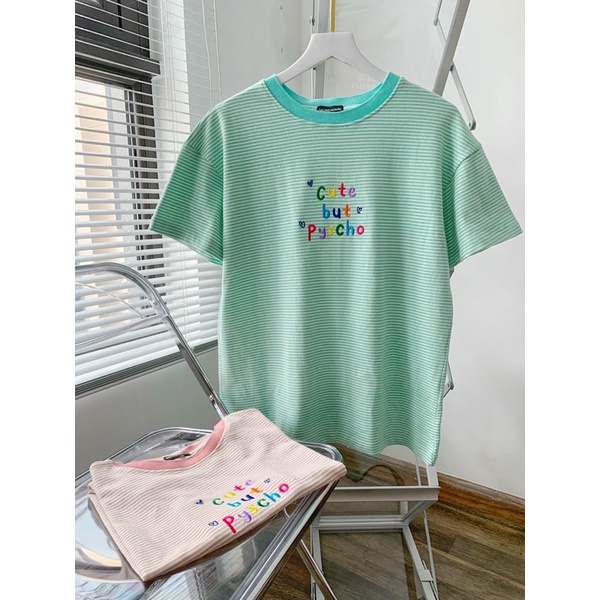 Sibling House - Áo thun form rộng thêu chữ PYSCHO TEE