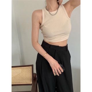 Áo croptop nữ basic, áo ba lỗ thun tăm Cherub