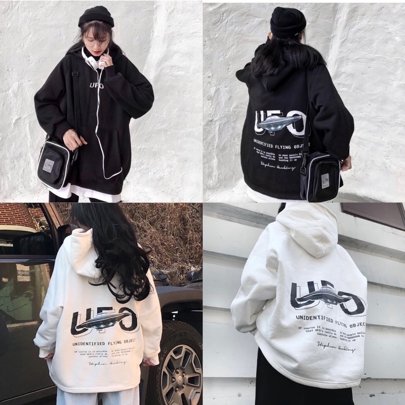 Áo Khoác Hoodie Nỉ Đĩa Bay UFO Có Mũ Nhiều Màu Siêu Xinh Unisex