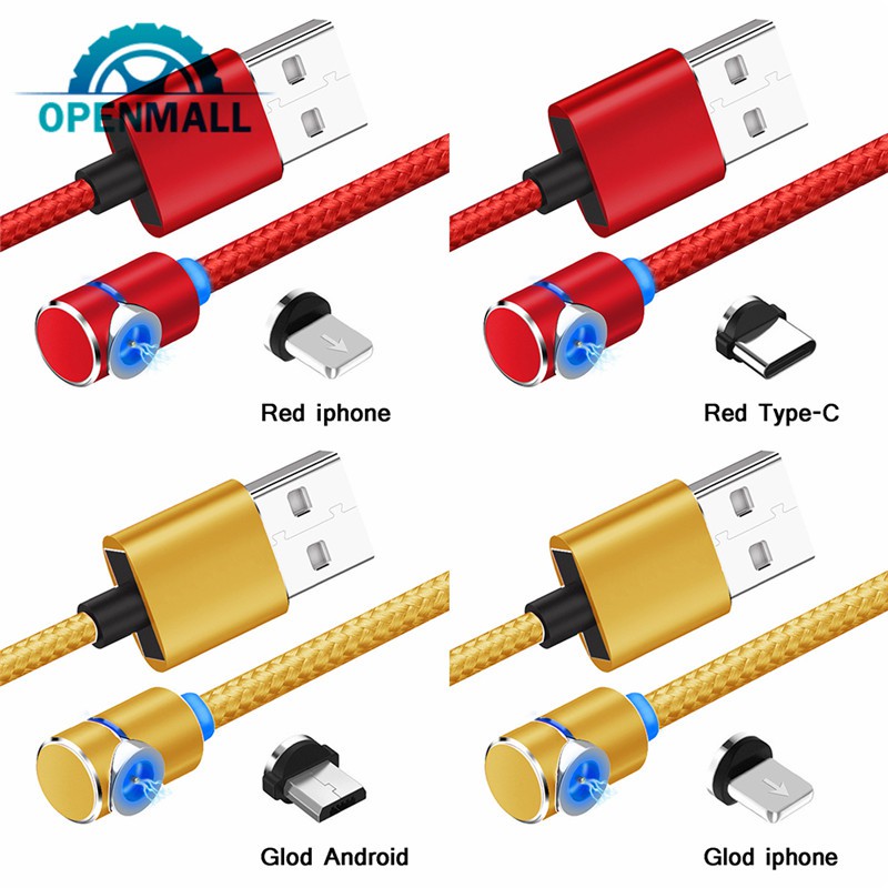 Dây cáp sạc dài 2m cổng USB đầu nam châm tùy chọn cho điện thoại chuẩn micro USB/ iphone