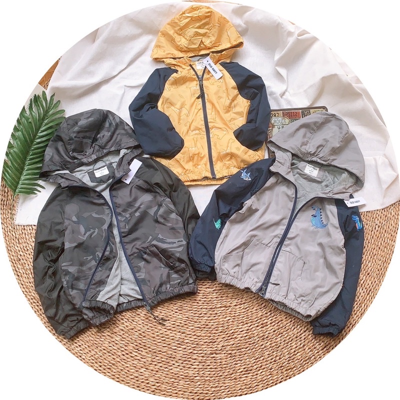 Áo Khoác Gió Old Navy Xuất Dư Hoạ Tiết Thêu Nổi Cho Bé Trai / Bé Gái (1y-5y)