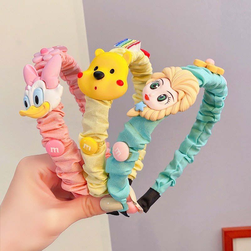 Bờm tóc nhân vật hoạt hình Disney chính hãng cho bé, bờm kẹp tóc cho bé gái hình công chúa