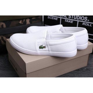 giày lười nam lacoste màu trắng
