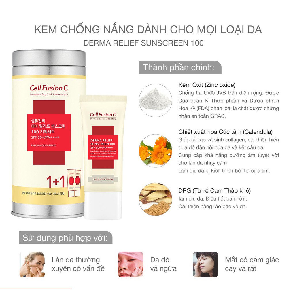 [MẪU THỬ] Kem Chống Nắng CELL FUSION C Nâng Tông Da, Bảo Vệ Da, Kiềm Dầu Sunscreen 100 SPF50+/PA+++ 1.2g | BigBuy360 - bigbuy360.vn